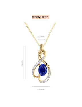 Colgante Y Dije ovalada Fascinare terrence de oro 14 K zafiro y diamante