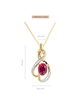 Colgante Y Dije ovalada Fascinare terrence de oro 14 K rubí y diamante