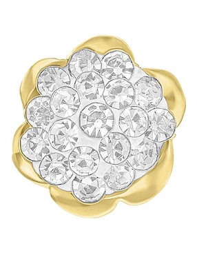 Broqueles de flor Joyería M de Leon de oro 10 K con acabado brillante zirconia