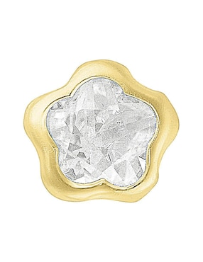 Broqueles de flor Joyería M de Leon de oro 10 K con acabado brillante zirconia