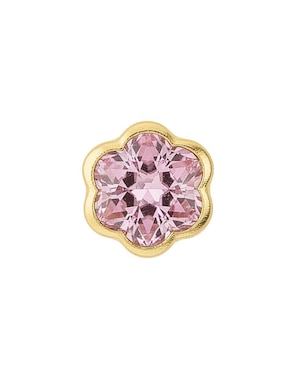 Broqueles de flor Joyería M de Leon de oro 10 K con acabado brillante zirconia