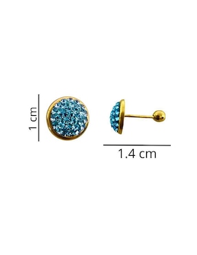 Broqueles circular Mardia de oro 10 K con acabado pavé zirconia