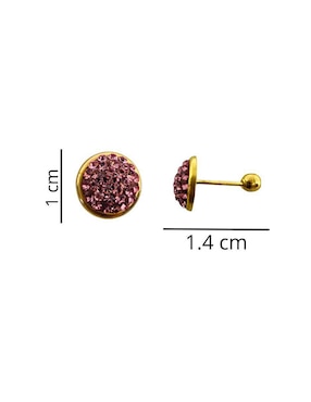 Broqueles circular Mardia de oro 14 K con acabado pavé zirconia