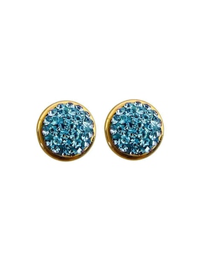 Broqueles circular Mardia de oro 14 K con acabado pavé zirconia