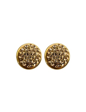 Broqueles circular Mardia de oro 14 K con acabado pavé zirconia