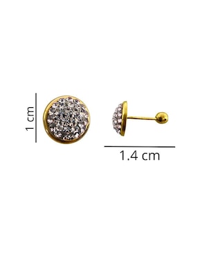 Broqueles circular Mardia de oro 14 K con acabado pavé zirconia