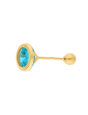 Broqueles circular Joyería M de Leon de oro 10 K con acabado brillante zirconia