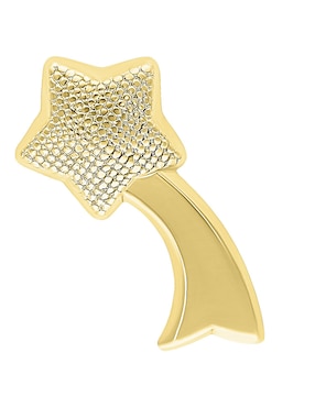 Broqueles de estrella Joyería M de Leon de oro 10 Kcon acabado pulido zirconia
