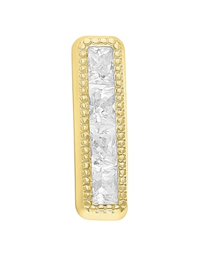 Broqueles rectangular Joyería M de Leon de oro 10 K con acabado pulido zirconia