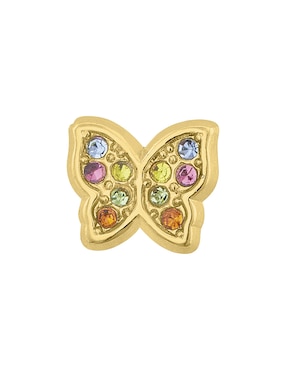 Broqueles de mariposa Joyería M de Leon de oro 10 K con acabado pulido zirconia