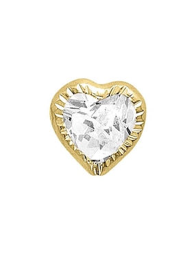 Broqueles de corazón Joyería M de Leon de oro 10 K con acabado brillante zirconia