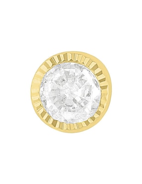 Broqueles circular Joyería M de Leon de oro 10 K con acabado zirconia