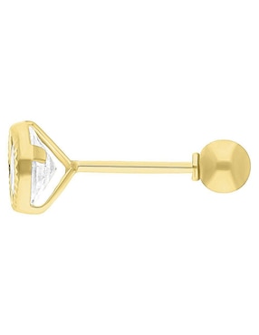 Broqueles circular Joyería M de Leon de oro 10 K con acabado zirconia