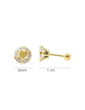 Broqueles circular Mancini de oro 10 K con acabado brillante zirconia