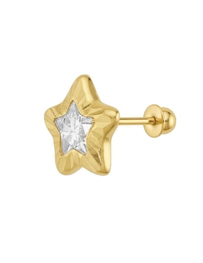 Broqueles de estrella Joyería M de Leon de oro 10 K con acabado brillante zirconia
