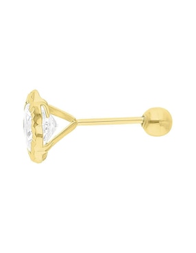 Broqueles de flor Joyería M de Leon de oro 10 K con acabado brillante zirconia