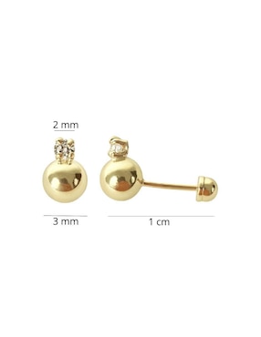 Broqueles de esfera Mancini de oro 14 K con acabado brillante zirconia