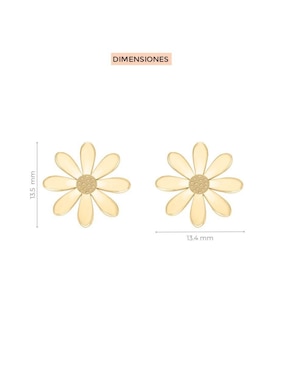 Aretes de flor Fianelli de oro 14 k con acabado brillante