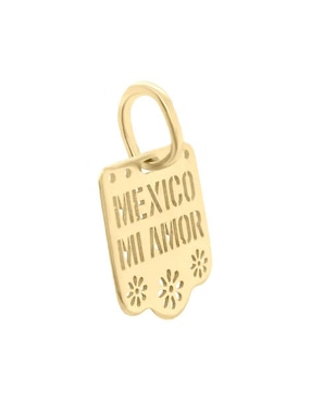 Dije de letrero Fianelli amatl de oro 14 K