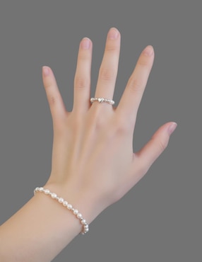 Anillo con gema de corazón Aretize Eclipse P 925 de plata perla brillante