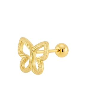 Broqueles de mariposa Joyería M de Leon de oro 10 K con acabado pulido zirconia