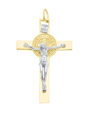Dije de crucifijo Joyerias Bizzarro de oro amarillo 14 K