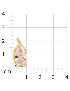 Medalla Joyerias Bizzarro virgen de guadalupe de oro florentino 14 K
