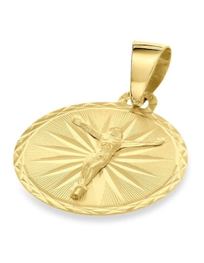 Medalla redonda Joyerias Bizzarro jesucristo de oro amarillo 14 K