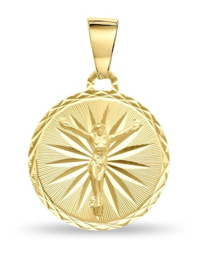 Medalla redonda Joyerias Bizzarro jesucristo de oro amarillo 14 K