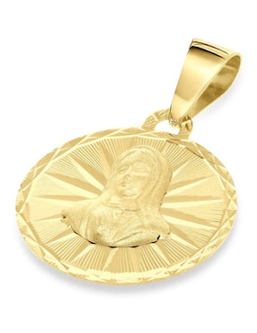 Medalla redonda Joyerias Bizzarro virgen de guadalupe de oro amarillo 14 K