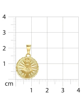Medalla redonda Joyerias Bizzarro virgen de guadalupe de oro amarillo 14 K