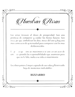 Arras matrimoniales Joyerias Bizzarro de plata P 925