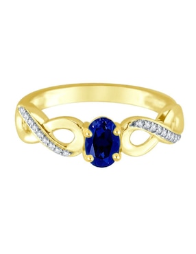Anillo de infinito Fascinare Lisa 14 k de oro zafiro y diamante brillante