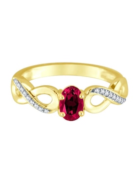 Anillo de infinito Fascinare Lisa 14 k de oro rubí y diamante brillante