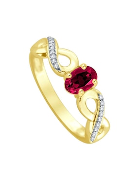 Anillo de infinito Fascinare Lisa 14 k de oro rubí y diamante brillante
