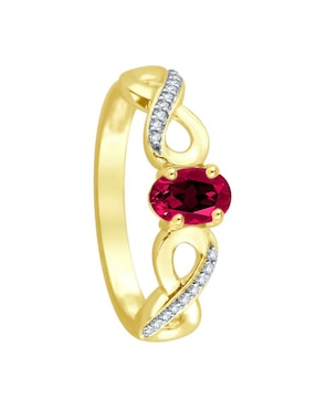Anillo de infinito Fascinare Lisa 14 k de oro rubí y diamante brillante