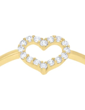 Anillo de corazón Joyerías Bizzarro 14 k de oro amarillo zirconia brillante