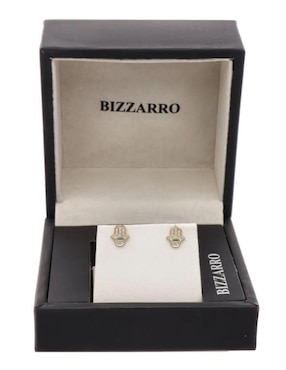 Broqueles de mano de Fátima Joyerías Bizzarro de oro amarillo 10 K con acabado brillante zirconia