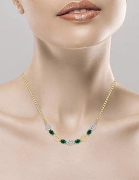 Gargantilla ovalada Fascinare Noa de oro 14 K