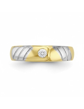 Anillo circular Joyería M De Leon 10 k de oro zirconia pulido