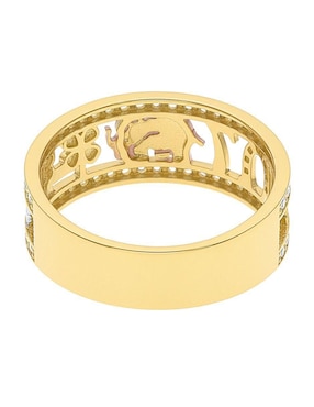 Anillo circular Joyería M De Leon 10 k de oro zirconia pulido