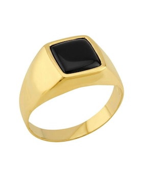 Anillo circular Joyería M De Leon 10 k de oro ónix pulido