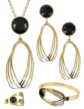 Collar, pulsera, anillo y aretes Og