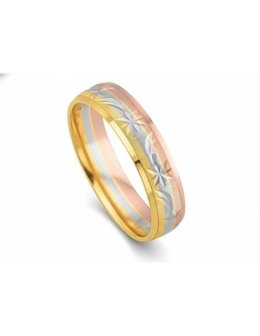Anillo circular Joyería M De Leon 10 k de oro zirconia pulido