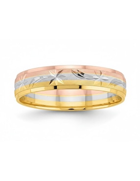 Anillo circular Joyería M De Leon 10 k de oro zirconia pulido