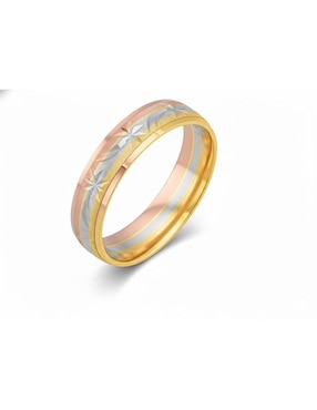 Anillo circular Joyería M De Leon 10 k de oro zirconia pulido