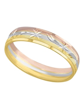 Anillo circular Joyería M De Leon 10 k de oro zirconia pulido