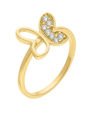 Anillo de mariposa Joyería M De Leon 10 k de oro zirconia pulido
