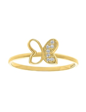 Anillo de mariposa Joyería M De Leon 10 k de oro zirconia pulido