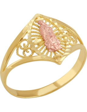 Anillo circular Joyería M De Leon 10 k de oro zirconia pulido